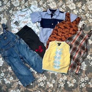 24 MONTHS OLD BABY BUNDLE DISNEY AND VINTAGE INC OVERALLS, KNIT ETC